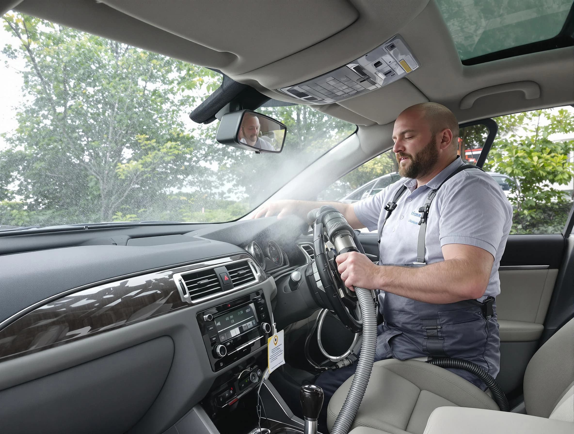 Peachtree City Air Duct Cleaning specialist performing professional car duct cleaning in Peachtree City