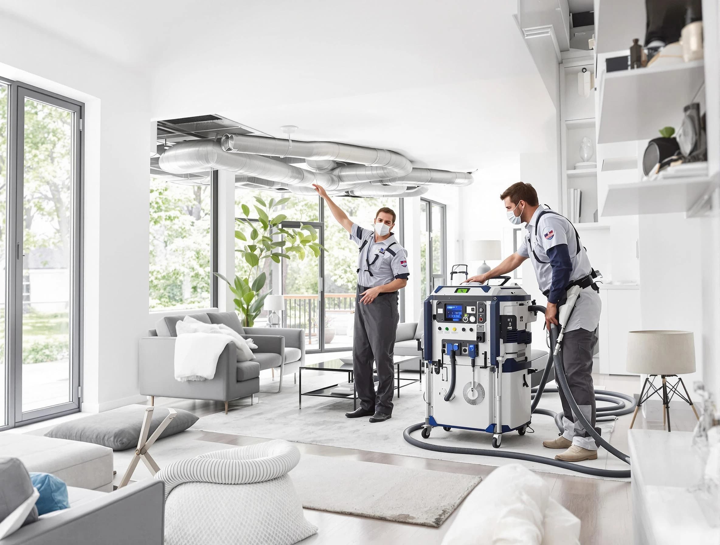 Peachtree City Air Duct Cleaning professional conducting pure air duct cleaning with state-of-the-art equipment in Peachtree City