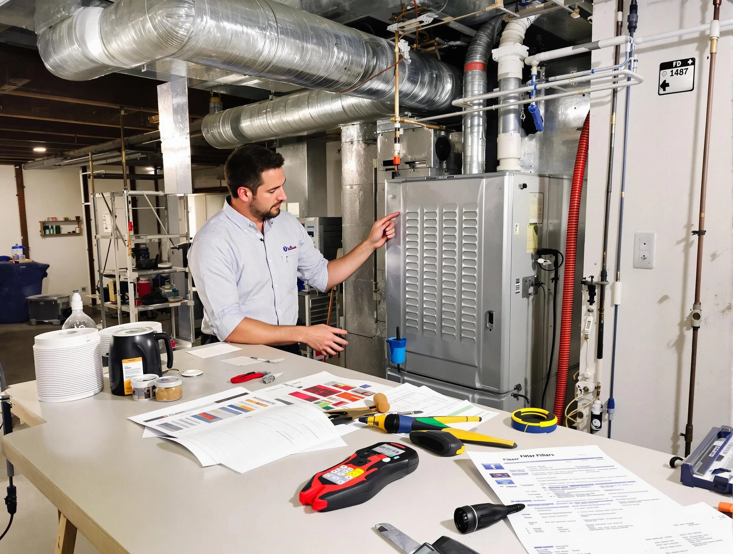 Peachtree City Air Duct Cleaning inspector conducting detailed filter system evaluation using professional diagnostic tools in Peachtree City