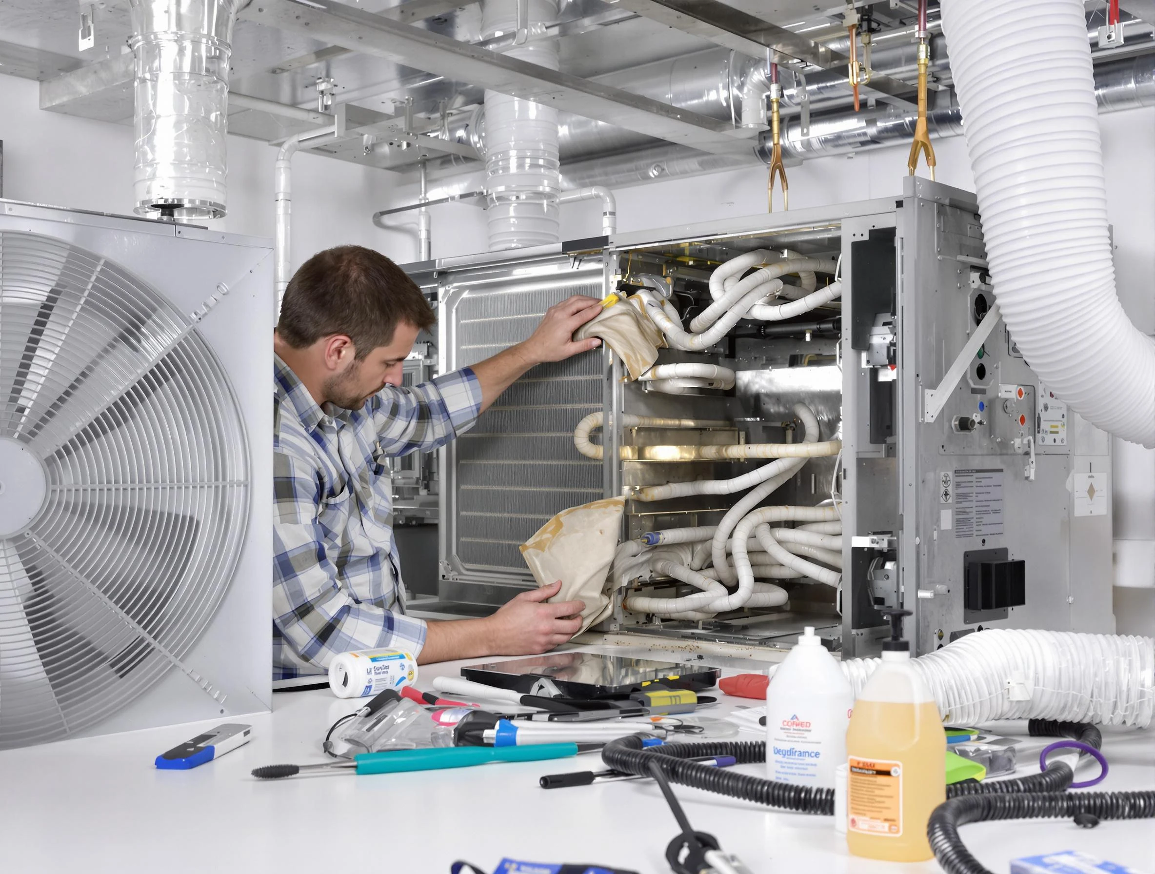 Peachtree City Air Duct Cleaning specialist performing precision AC coil cleaning in Peachtree City