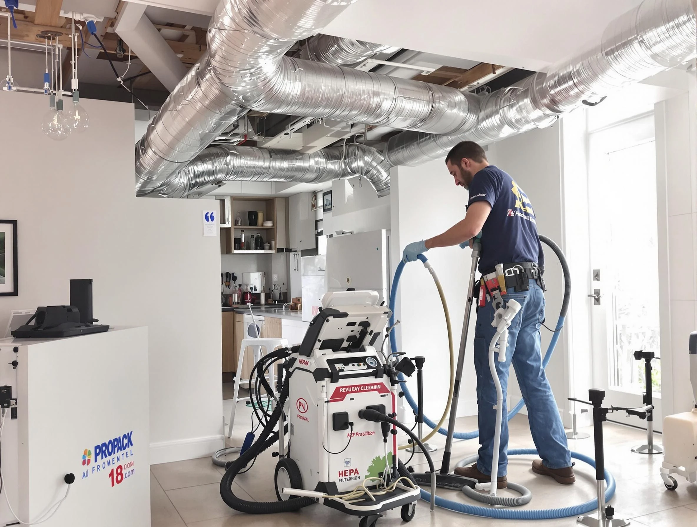 Peachtree City Air Duct Cleaning technician performing advanced pure duct cleaning with specialized equipment in Peachtree City